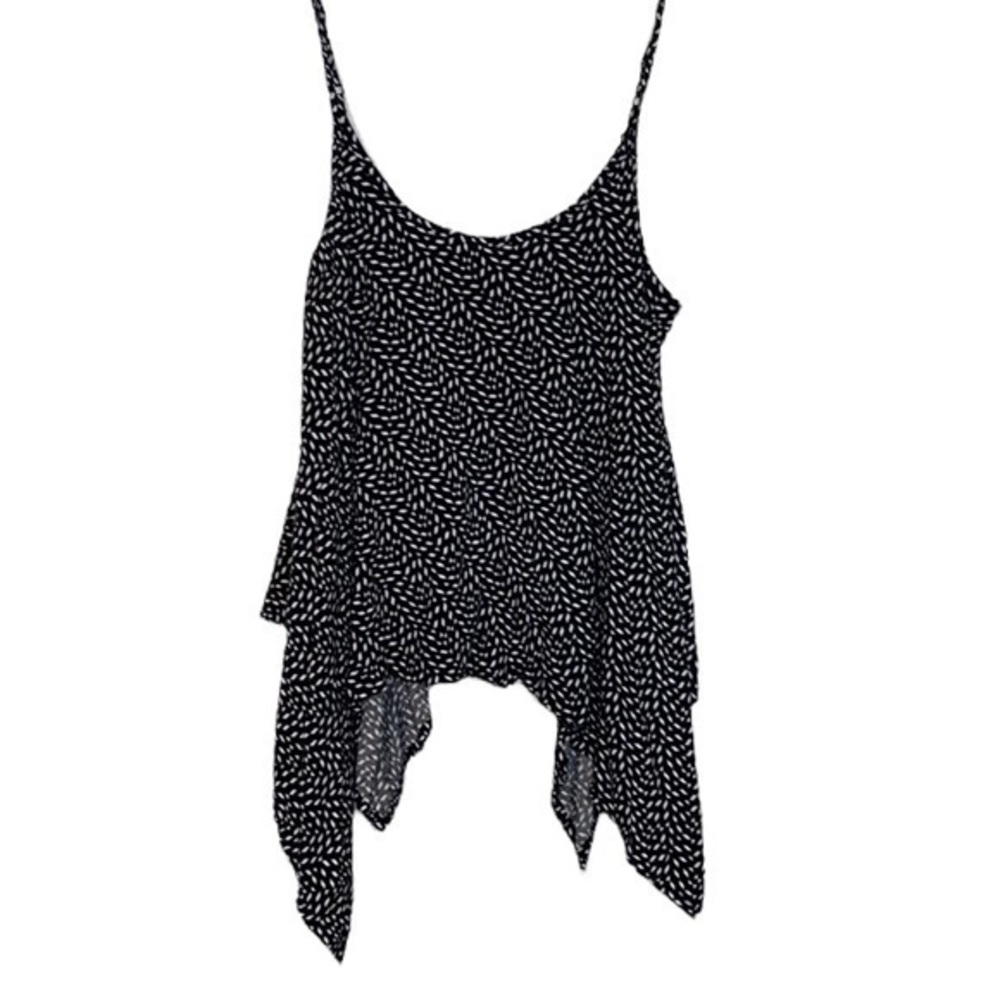 Xhilaration Tank Top Size XS Black & White Spaghetti Straps Geometric